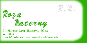 roza materny business card